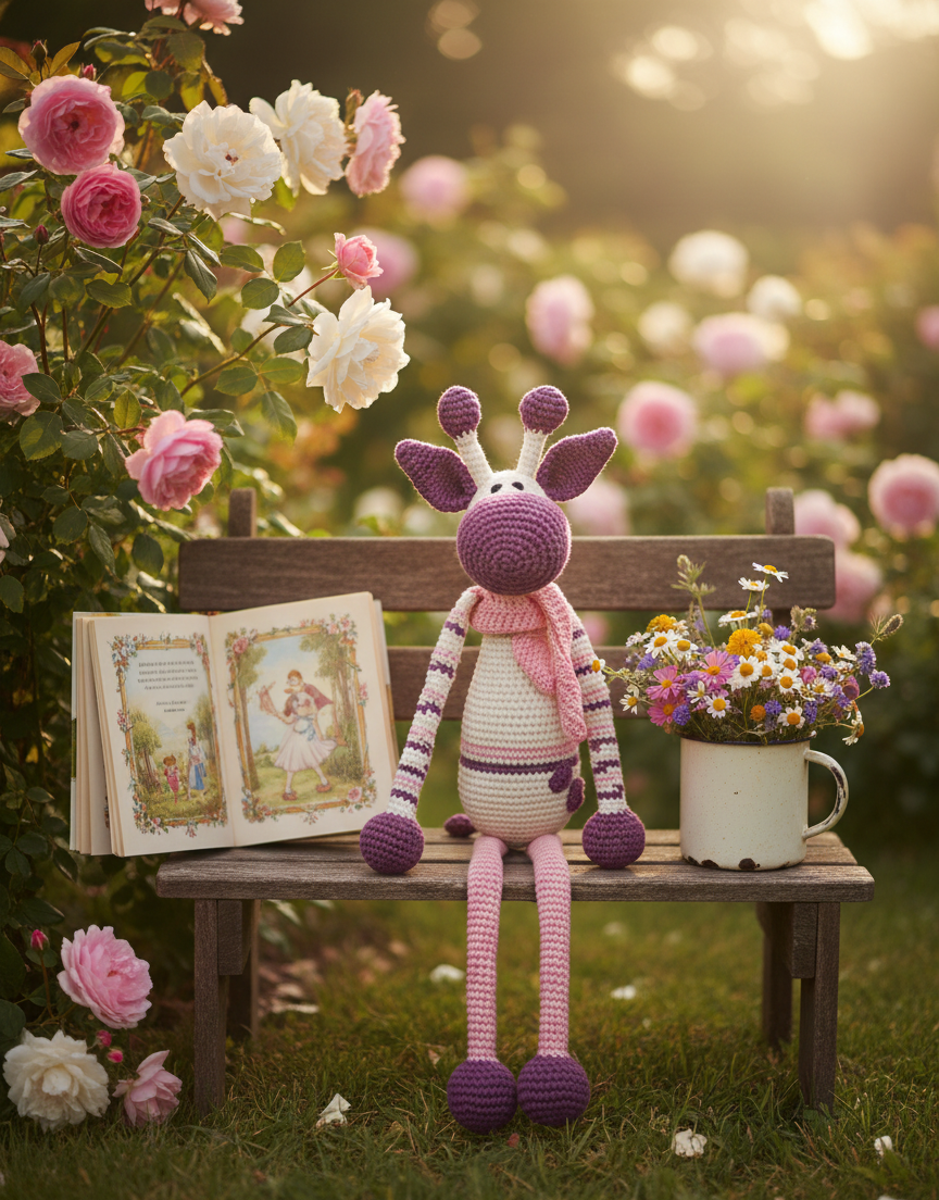 Amigurumi: "Gigi, a Elegância em Tons de Framboesa"