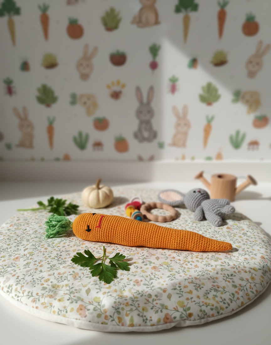 Amigurumi: "Cali, a Cenoura de Sorriso Doce"