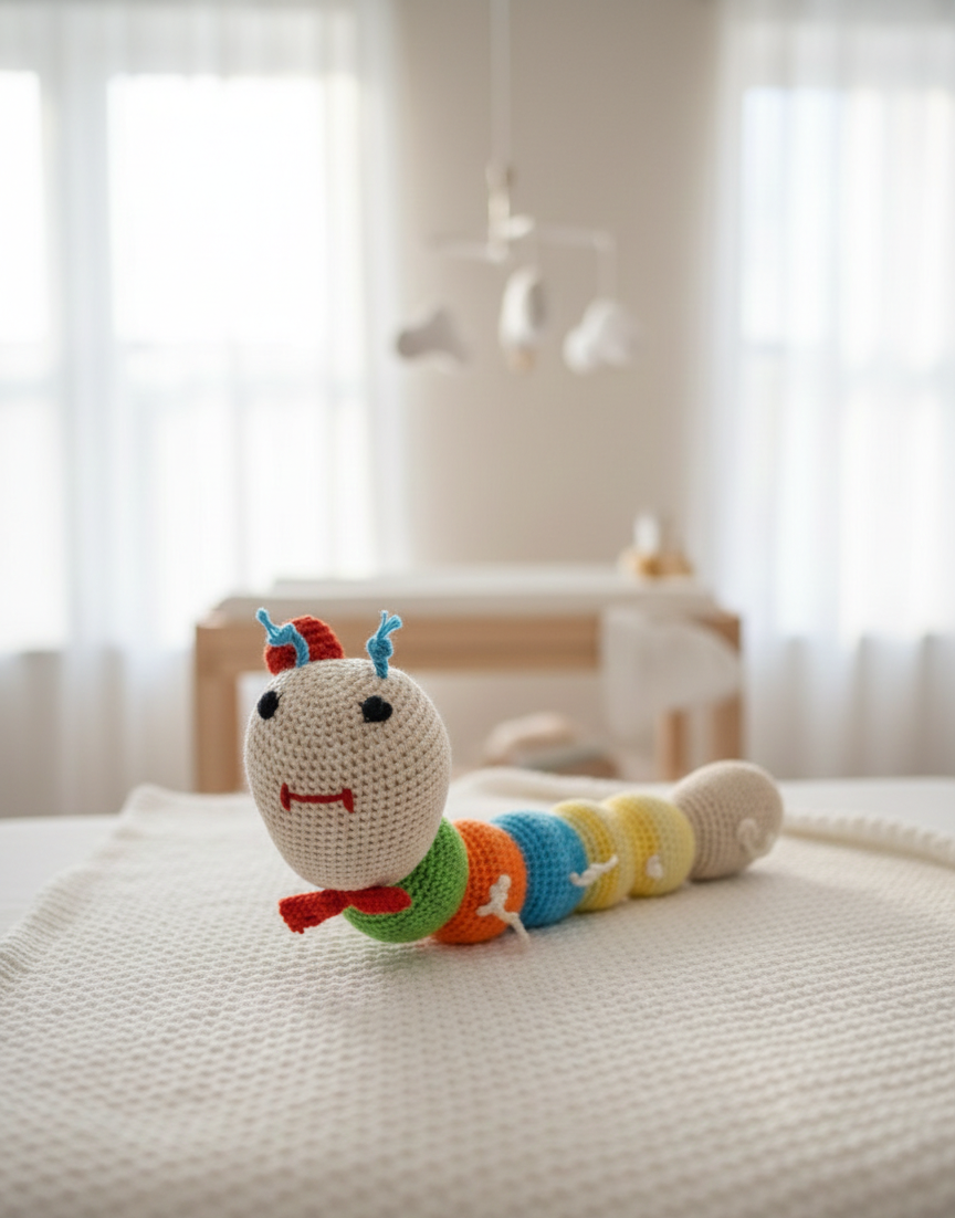 Amigurumi: "Lila, a Lagarta das Mil Cores"