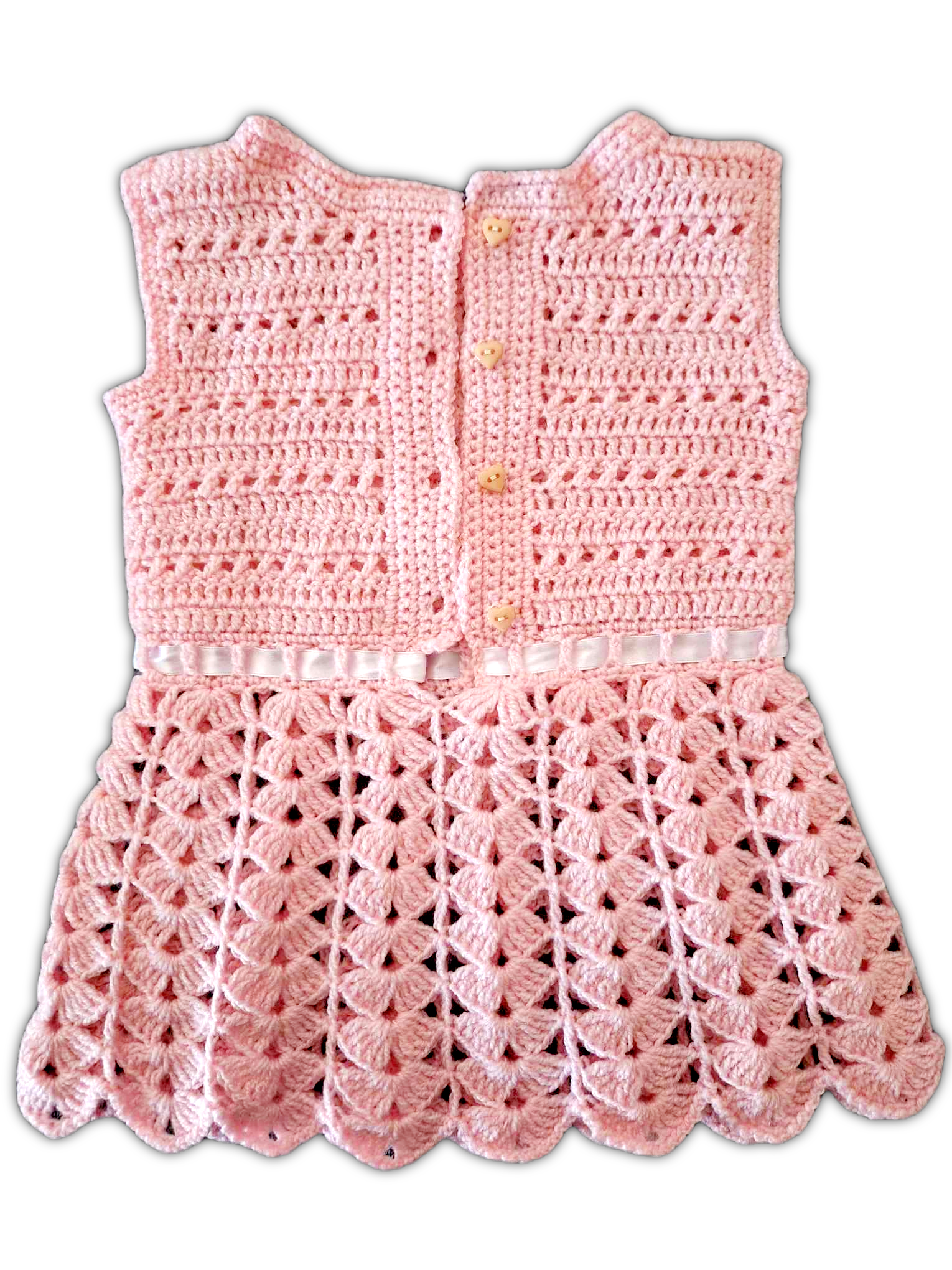 Novamente a parte de trás do vestido com os botões fora das casas.