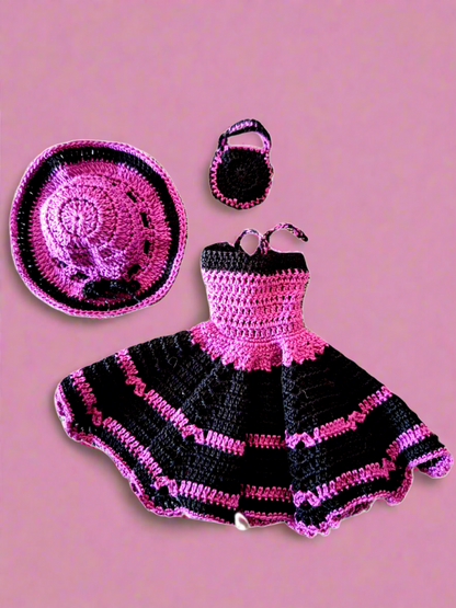 Fotografia somente da roupa, sem a boneca, para dar destaque ás peças que estão para venda.