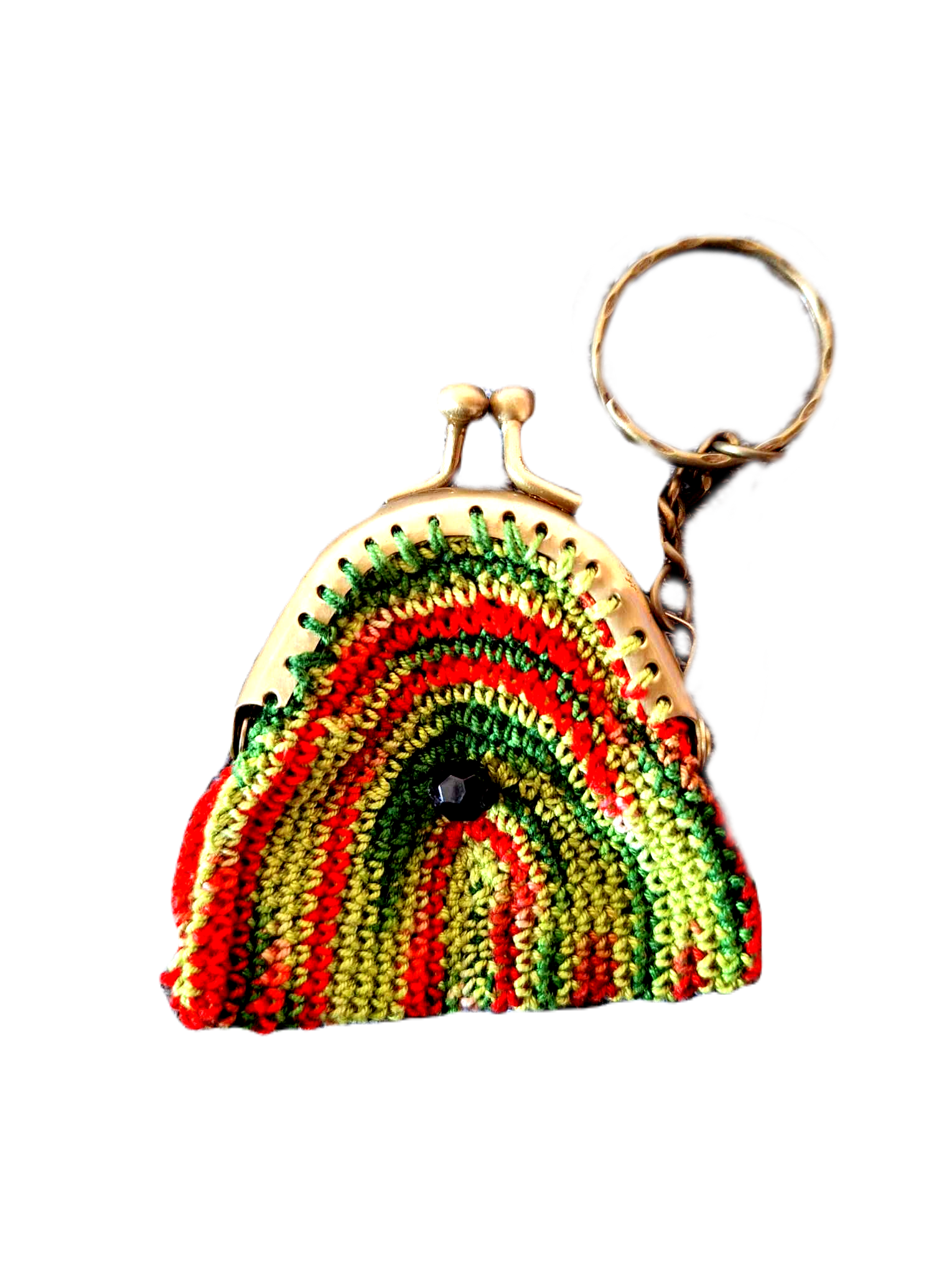 Este porta chaves é no formato de uma carteirinha verde e vermelha. O que torna este artigo bem especial é que como tem um fecho metálico incorporado pode mesmo ser usado como um porta moedas.