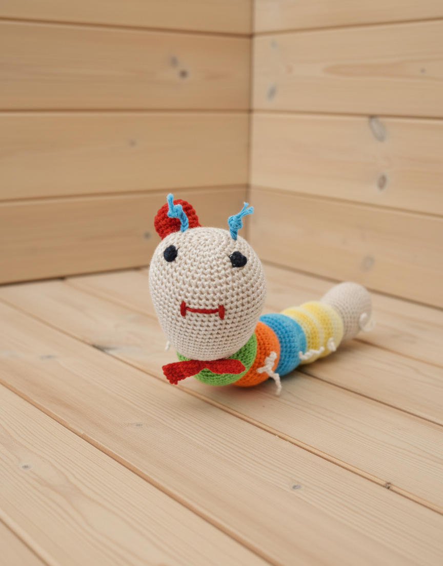 Amigurumi: "Lila, a Lagarta das Mil Cores"