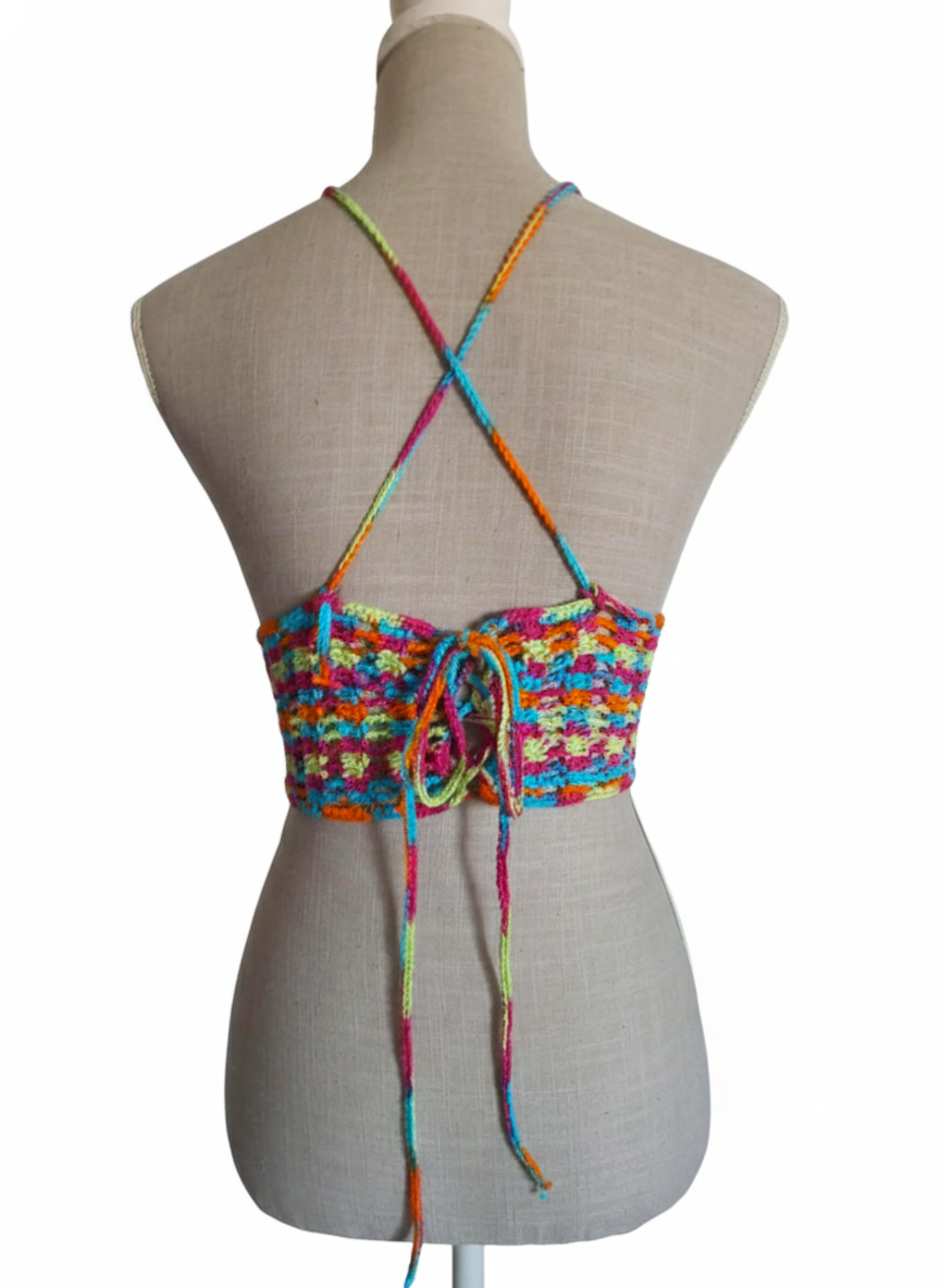 Crop Top "Arc-en-ciel de Bonheur"