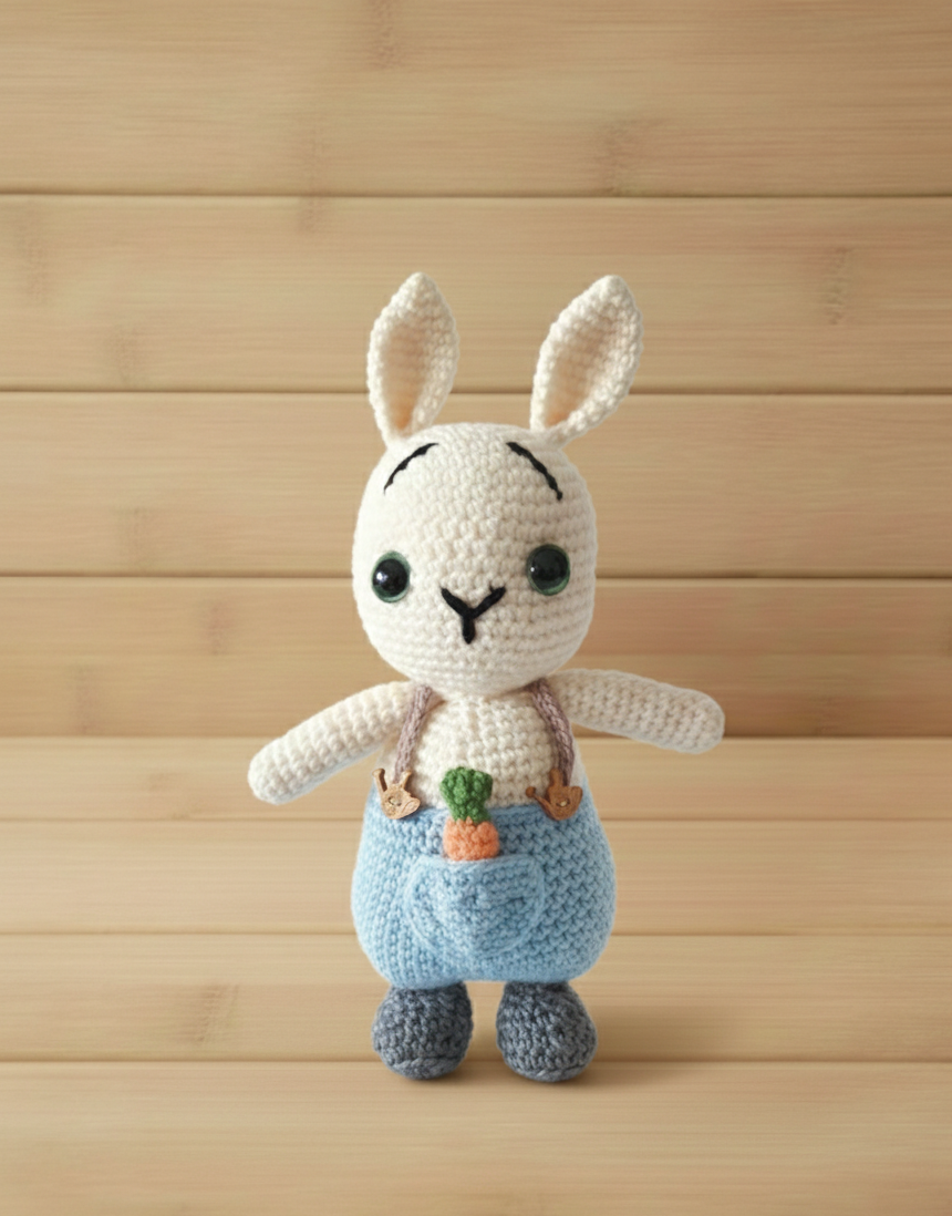 Amigurumi: "Barnabé, o Coelhinho Jardineiro"