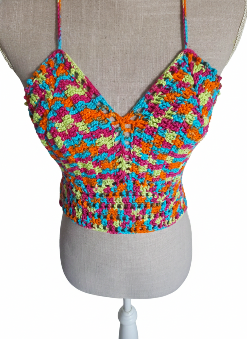 Crop Top "Arc-en-ciel de Bonheur"