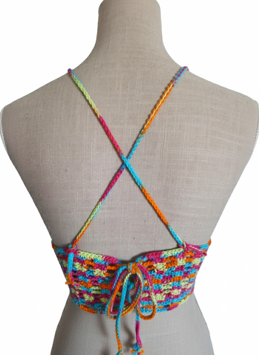 Crop Top "Arc-en-ciel de Bonheur"
