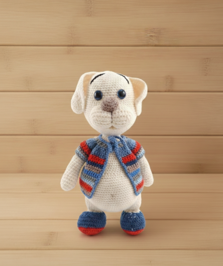Amigurumi: "Balduíno, o Cãopanheiro do Bosque de Açúcar"