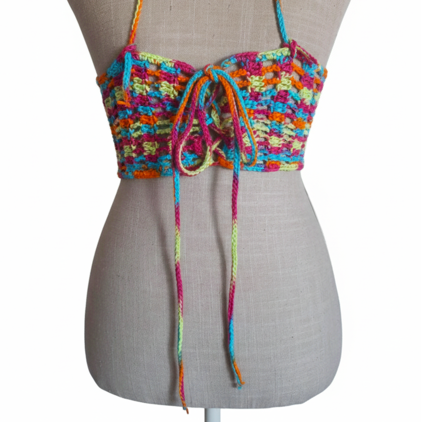 Crop Top "Arc-en-ciel de Bonheur"